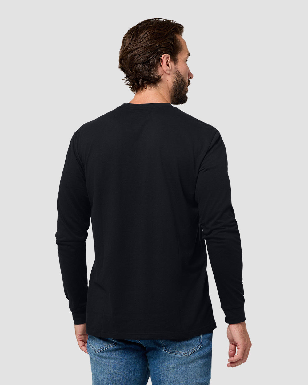 Long Sleeve Tee - Non-Branded-Black-Tall-Regular-Back--Model---L