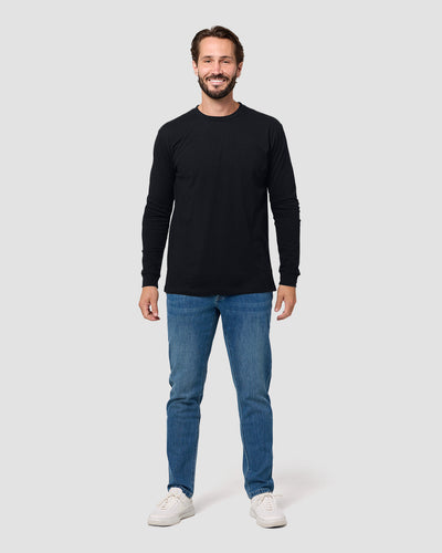 Long Sleeve Tee - Non-Branded-Black-Tall-Regular-Full--Model---L