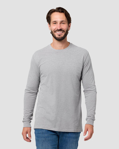 Long Sleeve Tee - Non-Branded-Grey-Tall-Regular-Front--Model---L