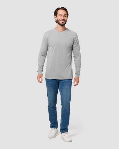 Long Sleeve Tee - Non-Branded-Grey-Tall-Regular-Full--Model---L