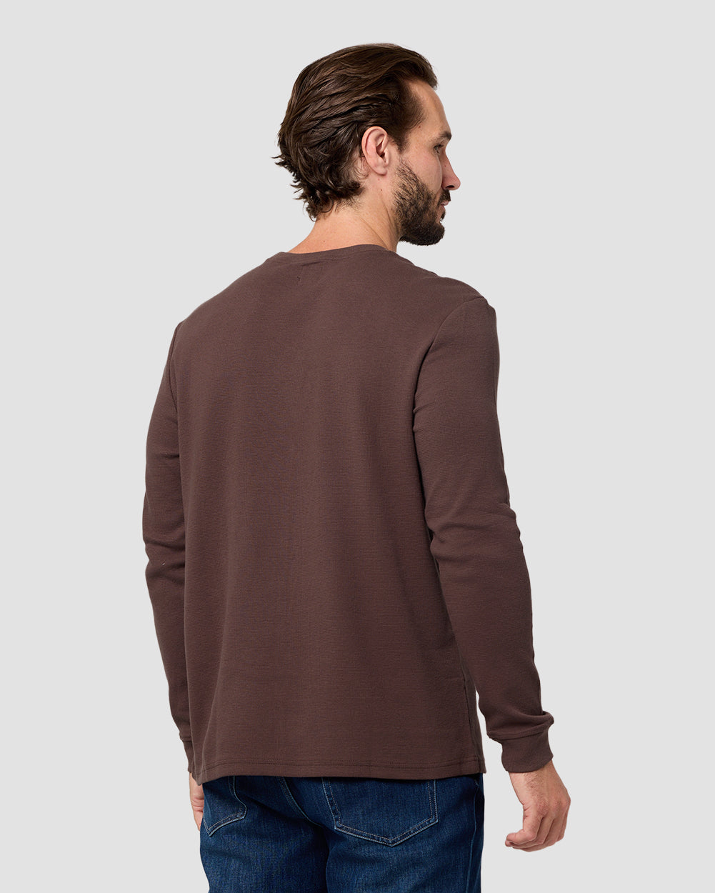 Men's Waffle Knit Long Sleeve Crew | INTO THE AM