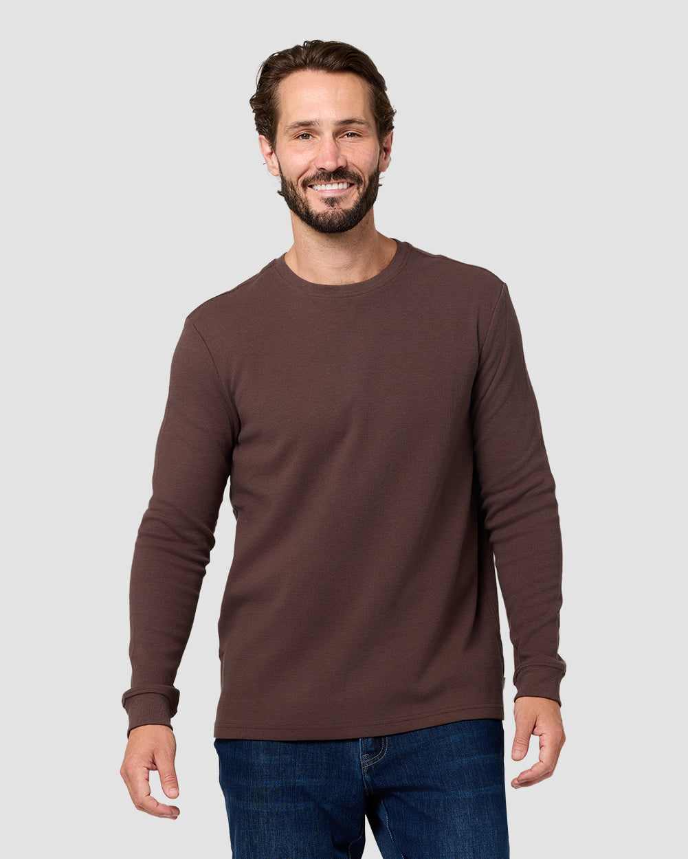 Men's Long Sleeve Waffle Knit Crew | INTO THE AM