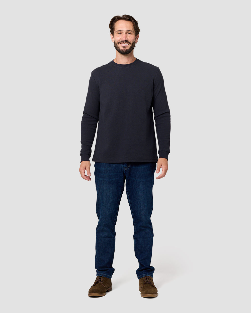 Men's Long Sleeve Waffle Knit Crew | INTO THE AM