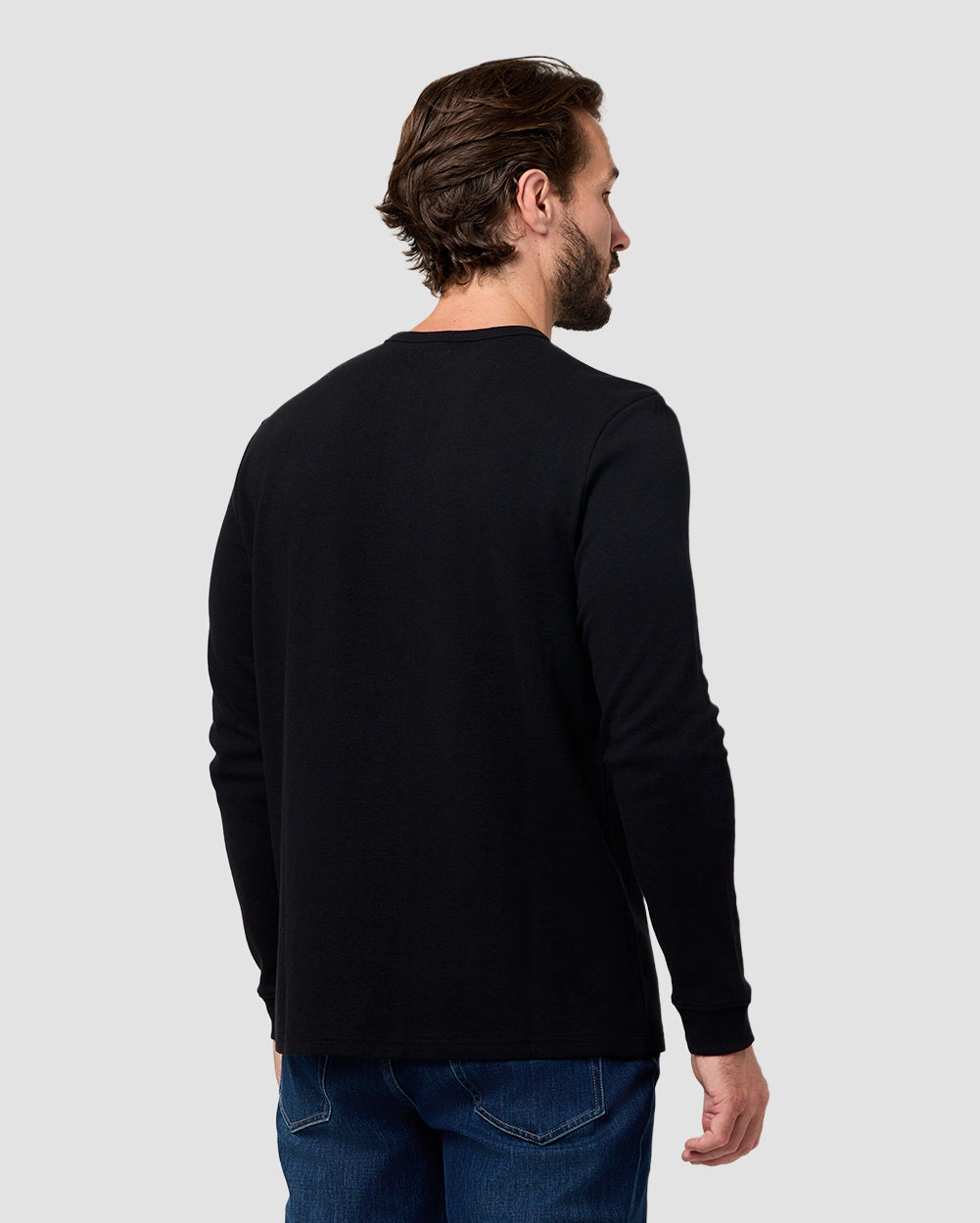 Long Sleeve Waffle Knit Henley – INTO THE AM