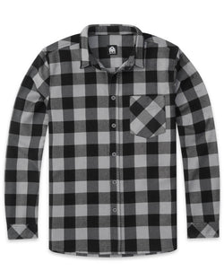 Long Sleeve Flannel-Checker Black/Grey-Front