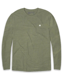Basic Long Sleeve Tee-Olive Green-Front