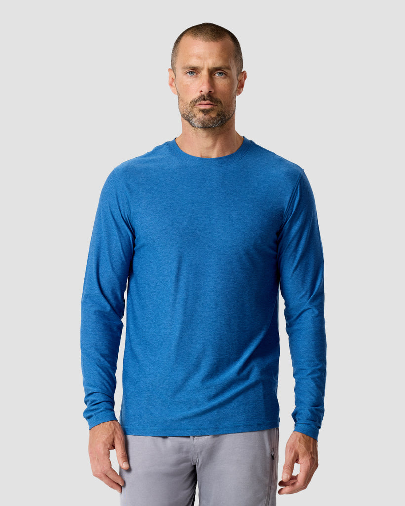 Long Sleeve Active Tee - Non-Branded-Cool Blue-Regular-Front--Zac---L