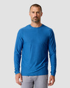 Long Sleeve Active Tee - Non-Branded-Cool Blue-Regular-Front--Model---L