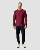Long Sleeve Active Tee - Non-Branded-Dark Maroon-Regular-Full--Model---L