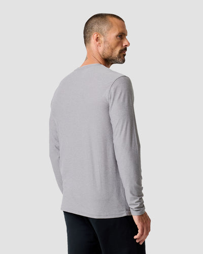 Long Sleeve Active Tee - Non-Branded-Grey-Regular-Back--Model---L
