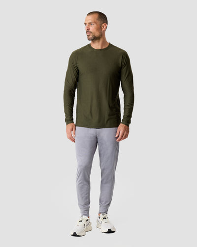 Long Sleeve Active Tee - Non-Branded-Midnight Olive-Regular-Full--Model---L