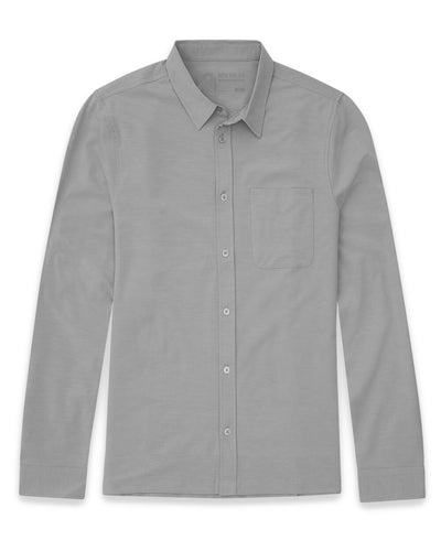 Long Sleeve Button Up-Grey-Mock