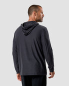 Long Sleeve Hooded Active Tee-Charcoal-Regular-Back--Model---L