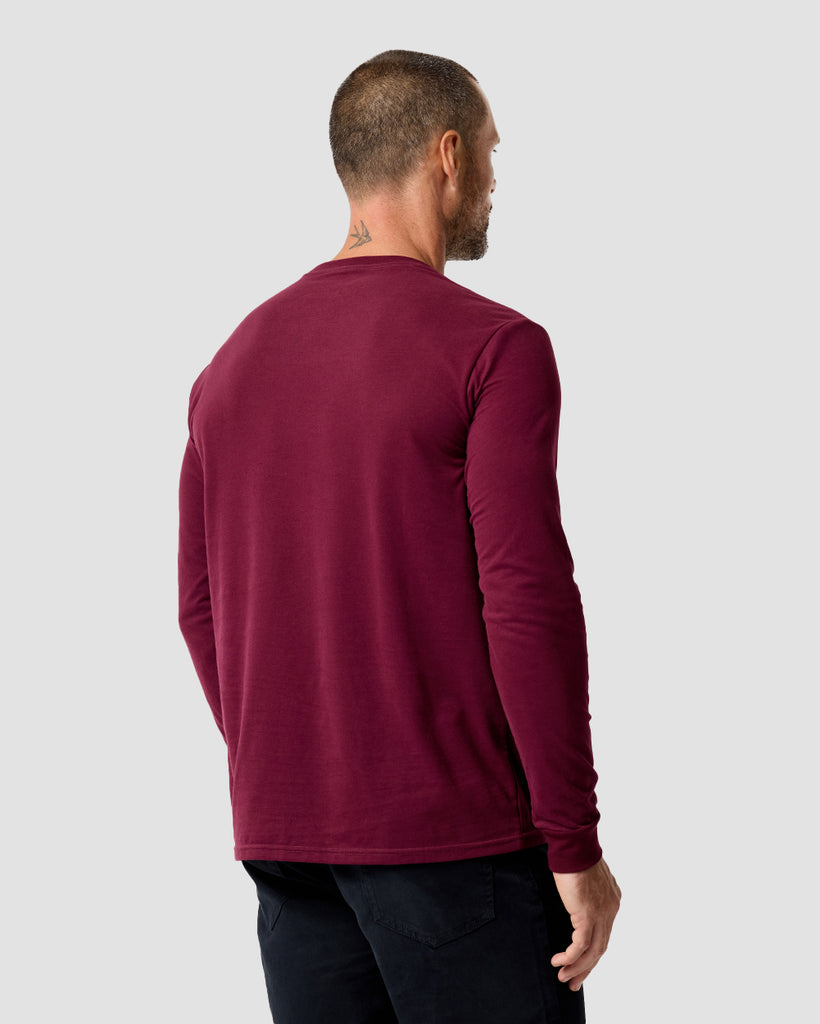 Long Sleeve Tee - Non-Branded-Dark Maroon-Regular-Back--Zac---L