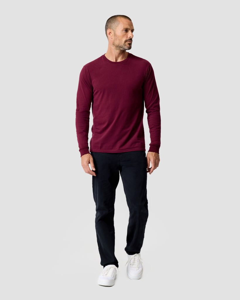 Long Sleeve Tee - Non-Branded-Dark Maroon-Regular-Full--Zac---L