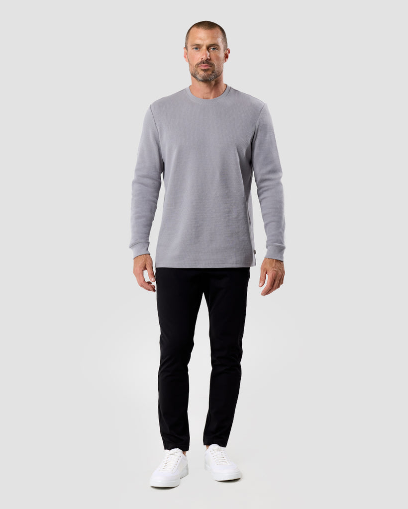 Long Sleeve Waffle Knit Crew - Non-Branded-Grey-Regular-Full--Zac---L