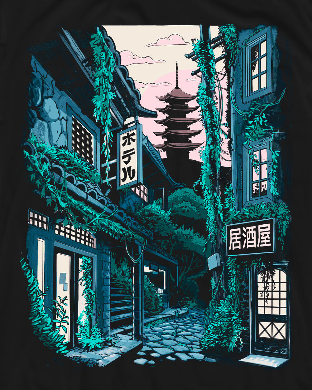 Lost Alley Tee-Black-Regular-Swatch--Model---L