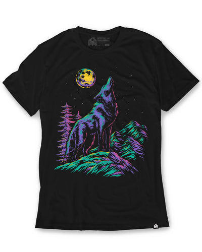 Lunar Howl Glow-in-the-Dark Tee-Black-Regular-Mock--Model---L
