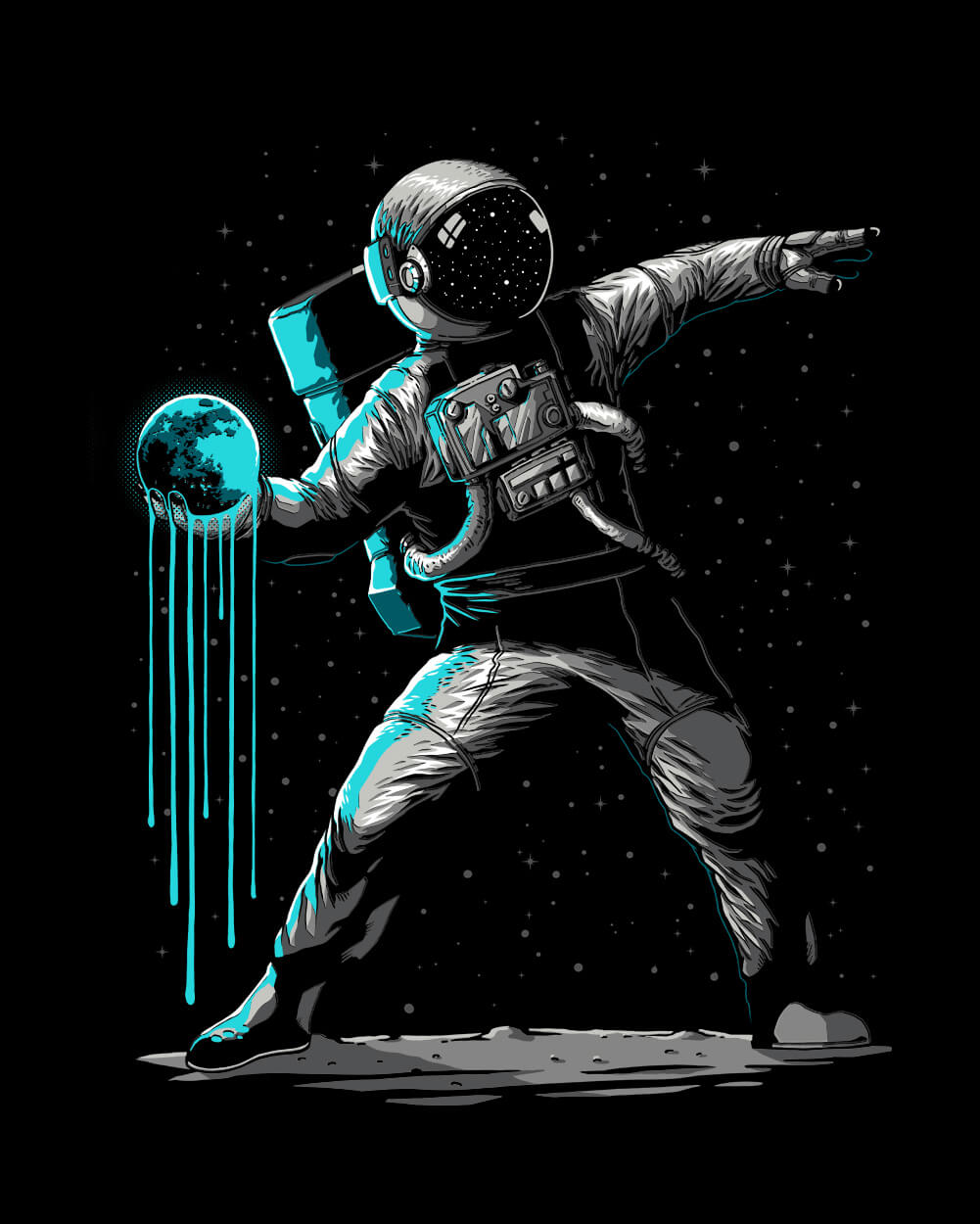 Lunar Molotov Tee-Black-Regular-Swatch--Model---L