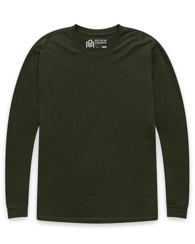 Long Sleeve Tee - Non-Branded-Midnight Olive-Regular-Mock--Model---L