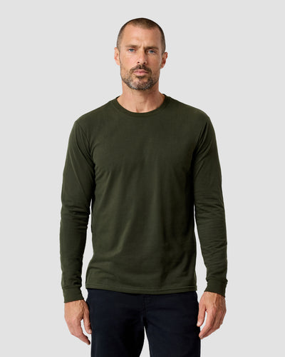 Long Sleeve Tee - Non-Branded-Midnight Olive-Regular-Front--Model---L