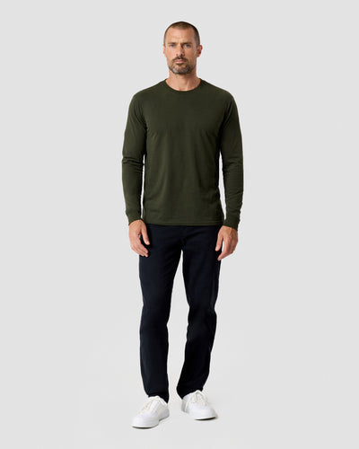 Long Sleeve Tee - Non-Branded-Midnight Olive-Regular-Full--Model---L