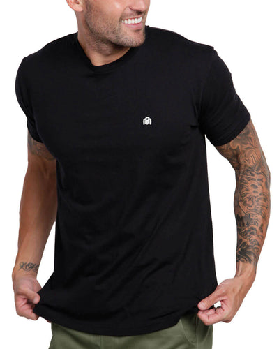 Branded Basic Tee-Black-Front