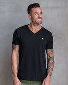 3 Pack V-Neck Tee - Branded-Black/Black/Black-Regular-Front--Model---L