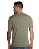 V-Neck Tee - Branded-Warm Grey-Regular-Back--Model---L