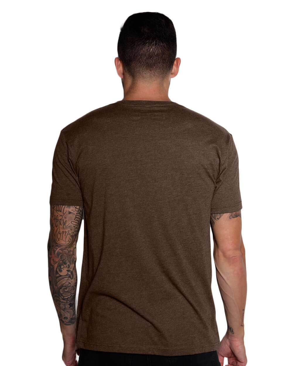 V-Neck Tee - Branded-Brown-Regular-Back-Zach---L