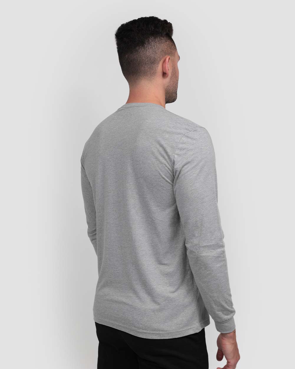 Long Sleeve Tee-Grey-Tall-Regular-Back--Model---L