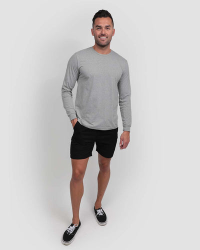 Long Sleeve Tee-Grey-Tall-Regular-Full--Model---L