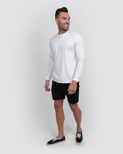 Long Sleeve Tee-White-Regular-Full--Model---L