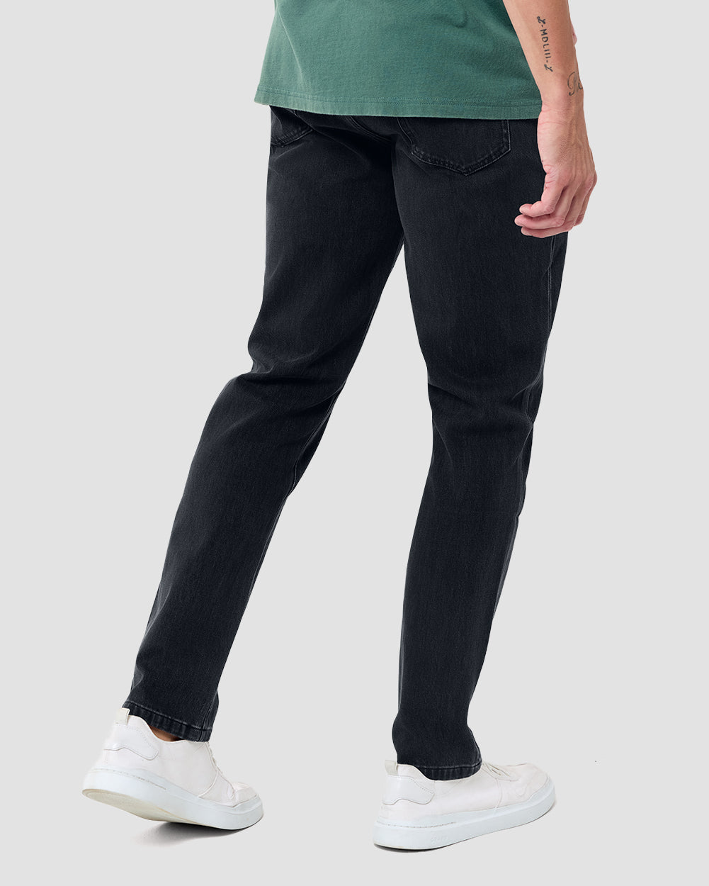 Legacy Stretch Denim Jeans-Dark Grey-30"-Regular-Back--Model---32