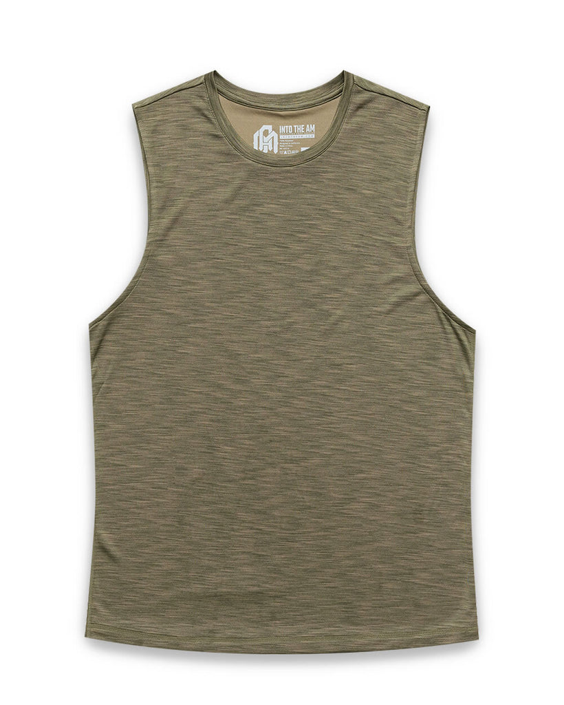 Performance Muscle Tank - Non-Branded-Olive Green-Regular-Mock--Alex---M