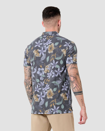 Pursuit Performance Polo-Coastal Flowers-Tall-Regular-Back--Model---L