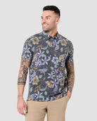Pursuit Performance Polo-Coastal Flowers-Reg-Regular-Front--Model---L