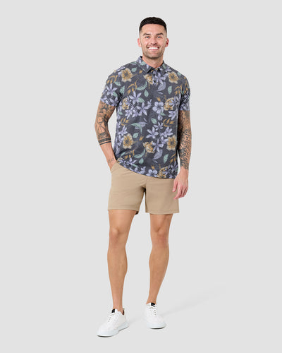 Pursuit Performance Polo-Coastal Flowers-Reg-Regular-Full--Model---L