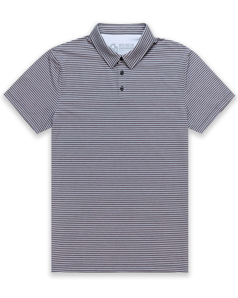 Pursuit Performance Polo-Black Grey Stripes-Regular-Mock--Clayton---M