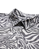 Relaxed Button Up - Non-Branded-Black Beige Animal-Regular-Detail 3--Alex---M