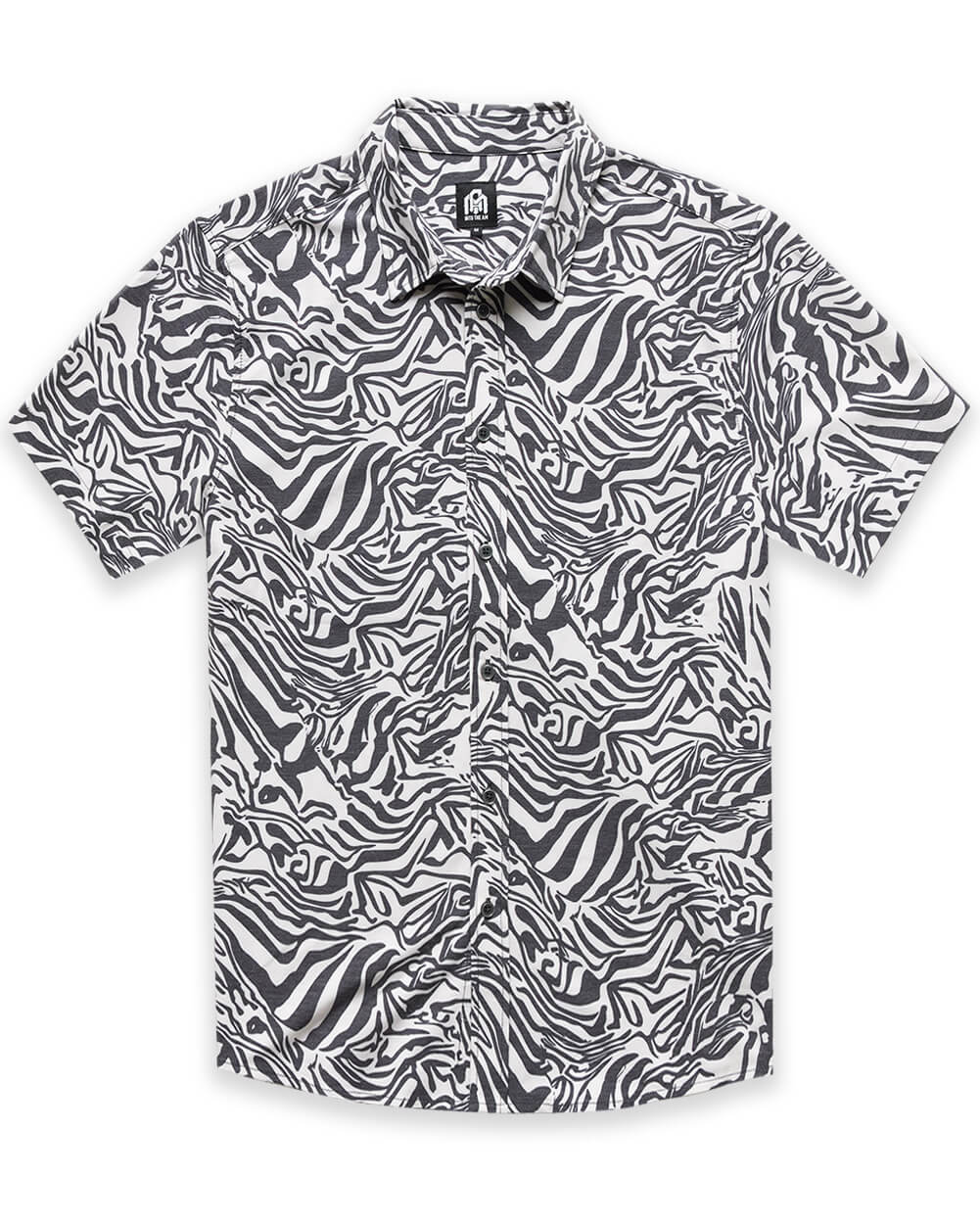 Relaxed Button Up - Non-Branded-Black Beige Animal-Regular-Mock--Alex---M