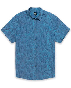 Relaxed Button Up - Non-Branded-Blue Tonal Floral-Regular-Mock--Clayton---M