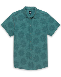 Relaxed Button Up - Non-Branded-Green Floral-Regular-Mock--Clayton---M