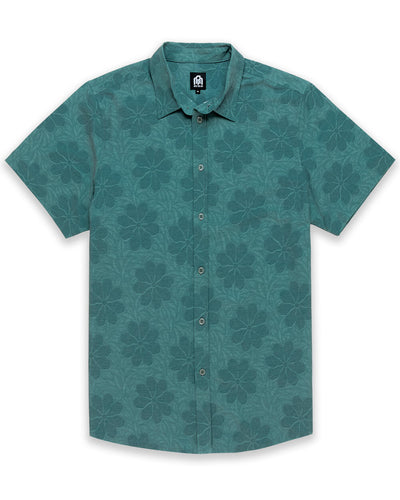 Relaxed Button Up - Non-Branded-Green Floral-Regular-Mock--Clayton---M