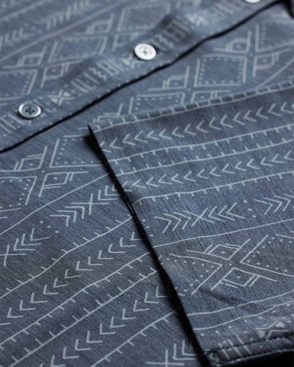 Relaxed Button Up - Non-Branded-Navy Tribal-Regular-Detail--Alex---M