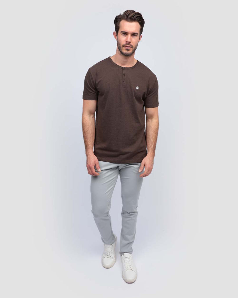 Henley Tee - Branded-Brown-Full--Nick---M