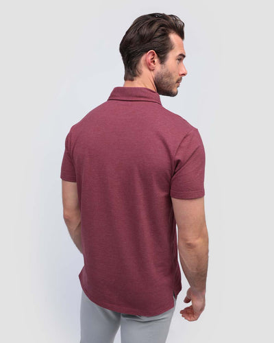 Polo - Tall - Non-Branded-Maroon-Regular-Back--Model---L