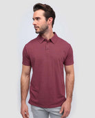 Polo - Tall - Non-Branded-Maroon-Regular-Front--Model---L