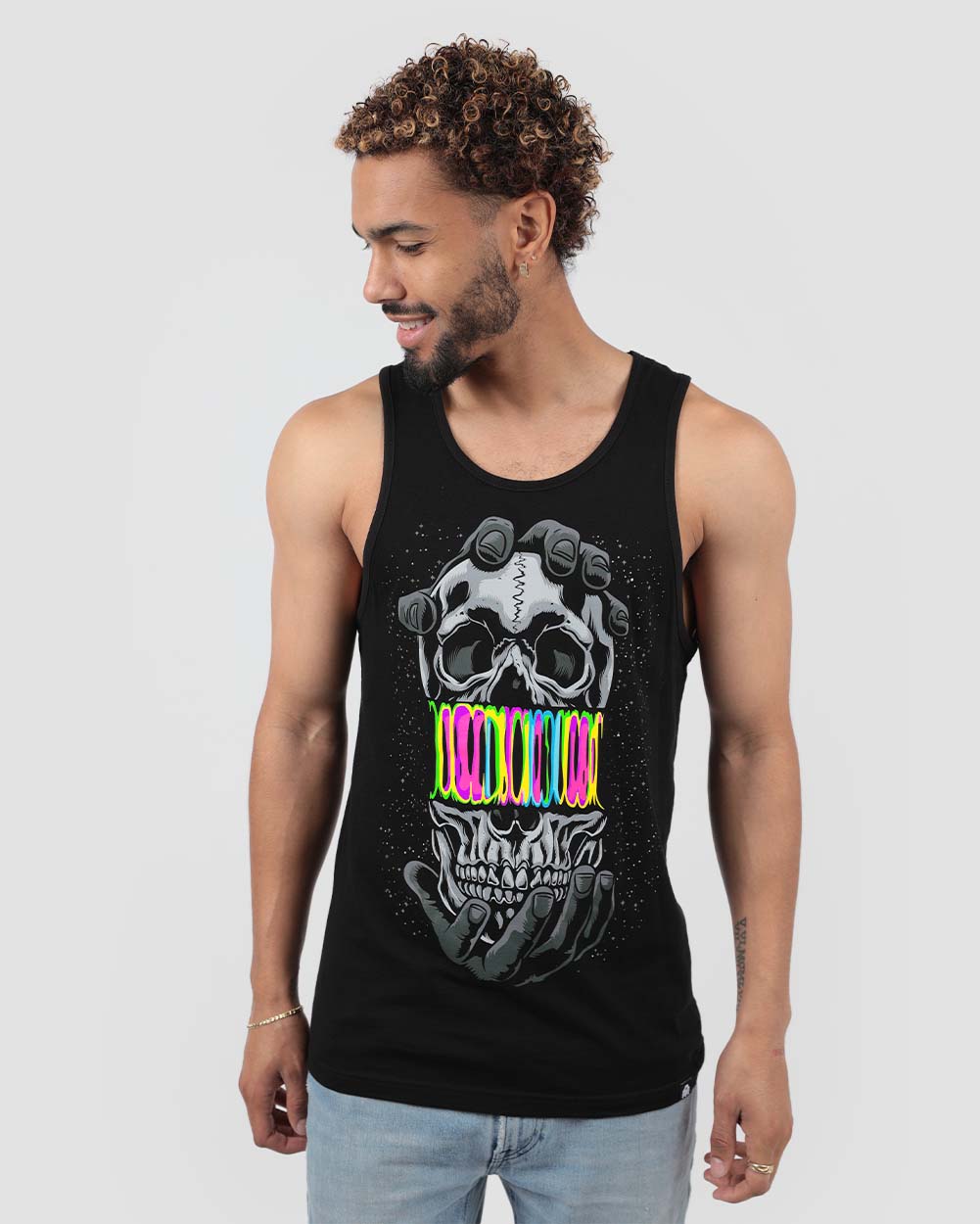 Skull Slush Tank-Black-Regular-Front--Model---L