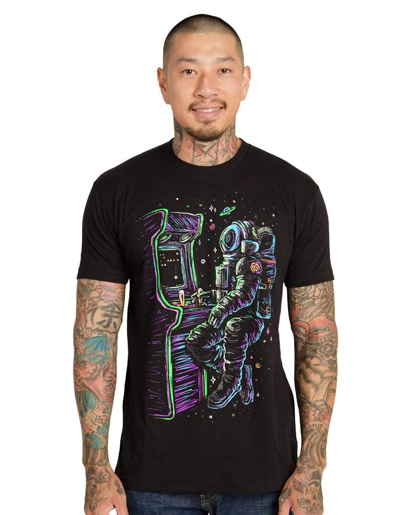 Astro Arcade Glow in the Dark Men's Tee-Front--Georgio---M